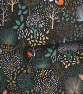 M. FOX - Papier peint enfant - Motifs forêt et renard